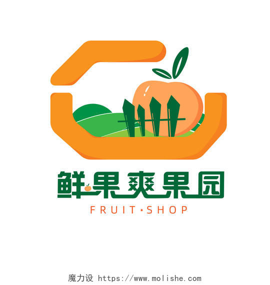 黄绿双色组合现代简约原创水果店logo设计食品logo